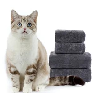 Zachte absorberende huisdierhanddoek voor honden en katten sneldrogende hoofdafbeelding