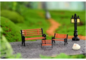 Miniatur Parkbank Harz Ornament für Sukkulenten Moos Mikro Landschaft DIY Dekoration.
