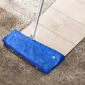 Funda de repuesto de mof de microfibra azul con agujeros de hebilla para suelo