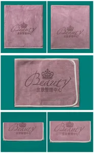 Custom beauty salon towel set embroidered logo spa head wrap bath skirt 5-piece set soft.