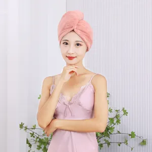 Thickened Coral Velvet Dry Hair Cap Soft Microfiber Absorbent Hair Towel Wrap Quick Drying Shower Cap For Women Home