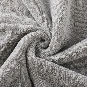 Grey coral fleece pet towel soft absorbent fabric material close up for dogs and cats bathing