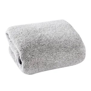 Soft grey coral fleece pet bathing glove towel, highly absorbent cat and dog towel.