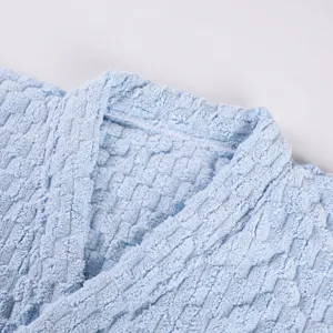 Women cloud grid absorbent bathrobe wearable bath towel soft home sleepwear comfortable wear