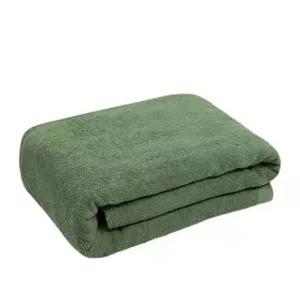 Green cotton blanket summer towel blanket for students dorm air conditioning room main view