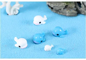 Miniatures de baleines en résine mignonnes pour micro-paysage DIY et terrarium de mousse.