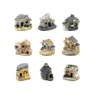 Miniatur Harz Haus Figur Mikrolandschaft Terrarium Feengarten Ornament Cartoon Stil Desktop Dekor Zubehör