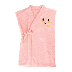 Summer coral fleece wearable bath towel bathrobe for women and men, thickened warm sleep robe.