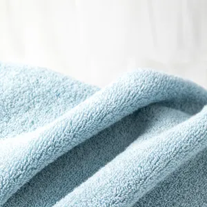 Pure cotton thickened soft absorbent bath towel for home dorm, quick dry large size blue towel