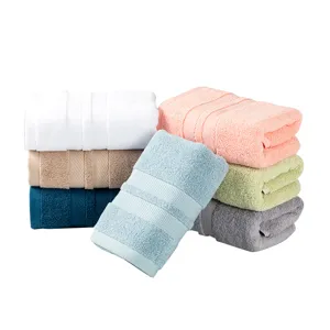 Soft absorbent cotton bath towel set, thick fluffy face towels for home, hotel and daily use.