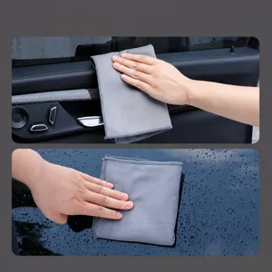 Microfiber double-sided car cleaning towel, soft absorbent auto wash cloth for window.