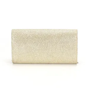 Gold glitter evening bag for women, elegant sparkly clutch purse for party and wedding events.