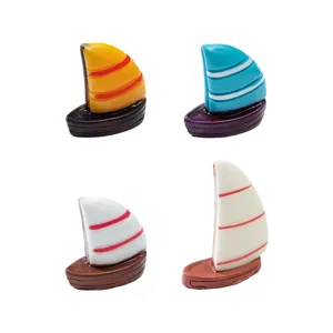 Mediterranean Style Resin Sailboat Miniature Ornament Small Nautical Figurine For Aquarium Succulent Micro Landscape Desktop Decor