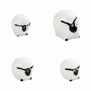 Mini Resin Sheep Figurine Cute Animal Statue Micro Landscape DIY Miniature Ornament For Succulent Planter Desk Decor