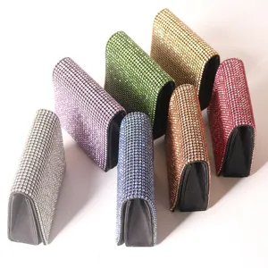 Rhinestone evening clutch bag for women sparkling crystal party prom shoulder crossbody handbag