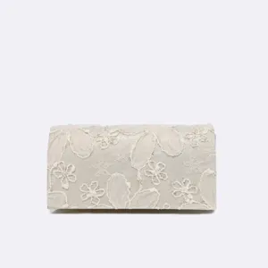 Borsa da sera a pochette in pizzo ricamato floreale vintage per donne, elegante.