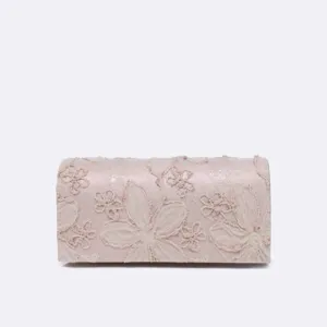 Elegante borsa pochette da sera in pizzo ricamato floreale per donne, ideale per feste e matrimoni.