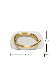 White evening bag with gold metal handle, elegant clutch box for party and daily wear.