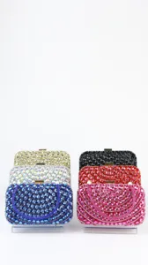 Crystal evening clutch bag for women, sparkling diamond party wedding prom handbag.