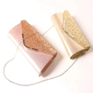 Women evening clutch bag glitter flap wedding party chain shoulder bag fashionable main