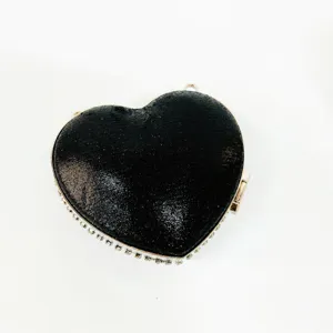 Stunning black rhinestone heart evening bag luxury sparkly bridal crossbody handbag 2024 new