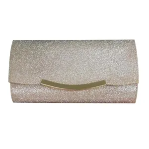 Elegant glitter evening clutch bag with gold metal clasp for women party wedding prom style