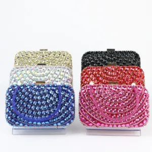 Rhinestone evening clutch bag for women, glamorous sparkling crystal party wedding purse main image