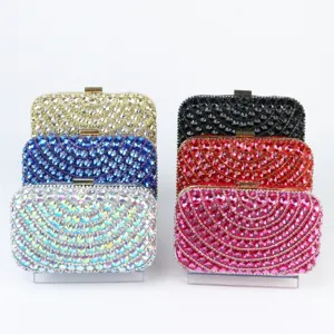 Sparkling crystal evening clutch bag for women luxury rhinestone party wedding purse handbag