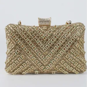 Elegant women rhinestone evening clutch bag sparkling crystal bridal party shoulder purse
