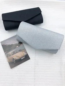 Glitter Evening Envelope Clutch Bag Women Wedding Prom Party Handbag Black Silver