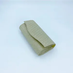 Elegant glitter evening clutch bag with pleated flap design for women party wedding.