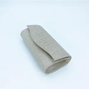 Silver glitter evening clutch bag with pleated flap design for women party banquet events.