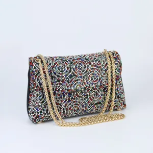 Women Luxury Rhinestone Evening Bag Chain Shoulder Crossbody Bag Glitter Crystal Underarm Handbag Party Purse