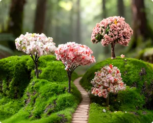 Miniatur Kirschblüte Modell Bäume Set für Mikro Landschaft Sukkulenten Deko.