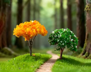 Miniatur Baum Detailansicht, künstliches Pflanzenmodell für Mikrolandschaft und schöne Deko.