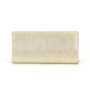 Gold glitter evening clutch bag for women, elegant sparkle wedding party hand bag purse.