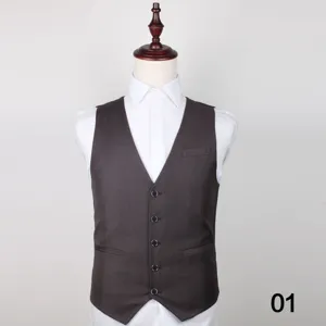 Men's casual formal suit vest waistcoat matched with white shirt for business daily wear