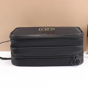 Schwarze Wasserdichte Kosmetiktasche Klare TPU Und Mesh Kulturbeutel Reise Make-up Etui Mit Griff Reißverschluss