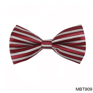 Nœud papillon classique à rayures rouges et blanches pour hommes, idéal mariages et loisirs.