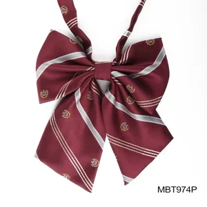 JK uniform bow tie college style red stripe polyester silk ribbon neckwear accessory