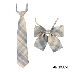 Style Japonais Uniforme JK Cravate et Noeud Papillon Ensemble de Deux Pieces Carreaux