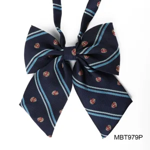 College Style Polyester Silk Bow Tie JK Sailor Suit Uniform Collar Flower Striped Crown Embroidery Fashion Accessory