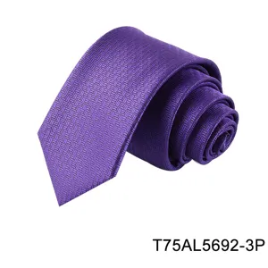 Men's purple jacquard silk tie formal business geometric necktie for wedding or office wear.