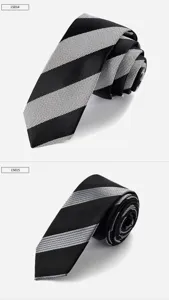 Stylish men's narrow striped tie, Korean fashion necktie for business and daily wear.