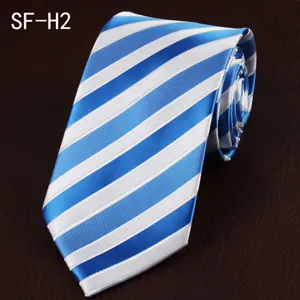 Men Business Necktie Striped Yarn Dyed Polyester Formal Neckwear Classic Neck Tie For Wedding Party Groom Suit