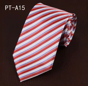 Classic striped men necktie for formal business wear and wedding suit outfit matching.