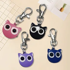 Cute cartoon cat head keychain pocket watch quartz nurse watch student exam pendant accessories.