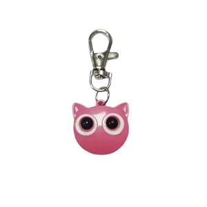 Cute pink cat head keychain metal lobster clasp charm accessory for students and daily wear