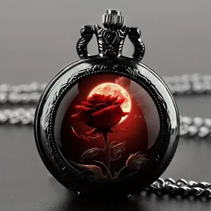 Vintage Quartz Pocket Watch For Men Women Retro Alloy Flip Necklace Watch Antique Style Pocket Watch Jewelry