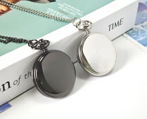 Orologio da tasca minimalista classico con catena, orologio al quarzo vintage unisex